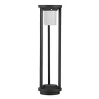 LED Solar Bollard Lights Modern Outdoor Black Lawn Light