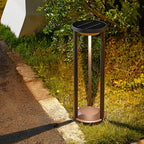 LED Solar Bollard Lights Modern Outdoor Black Lawn Light