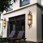 LED Outdoor Wall Lighting European Retro Dual-Head Round Lamp