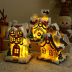 LED Lights for Christmas Houses Resin Glowing House Two-Pack