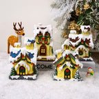 LED Lights for Christmas Houses Resin Glowing House Two-Pack