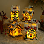 LED Lights for Christmas Houses Resin Glowing House Two-Pack