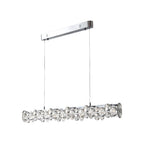 Silver Pendant Light Crystal Design Contemporary Chic Ceiling Light