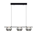 Gray Glass Pendant Light Globe Full-Spectrum Metal Ceiling Light