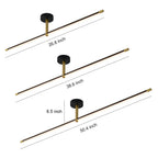 Linear Semi Flush Mount Light Minimalist Black Gold LED Ceiling Lamp
