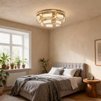 Modern Full Copper Crystal Flush Mount