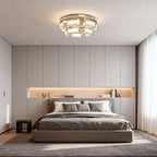 Crystal Flush Mount Ceiling Light Full Copper Modern Lamp
