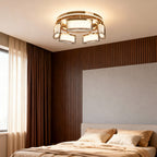 Crystal Flush Mount Ceiling Light Full Copper Modern Lamp