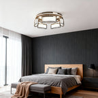 Crystal Flush Mount Ceiling Light Full Copper Modern Lamp