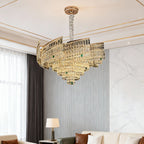 Crystal Pendant Chandelier Luxury Carbon Steel Ceiling Light