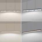 Black Metal Pendant Light Nordic Minimalist LED Linear Ceiling Light
