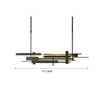 Long Irregular Metal Geometric Black Postmodern Dining Room Chandelier