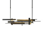 Long Irregular Metal Geometric Black Postmodern Dining Room Chandelier