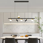 5/7 Spotlights White Long LED Linear Lights Nordic Three Step Dimming Pendant Light