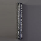 Black Long Rectangular Stainless Steel Crystal Wall Sconces Lights