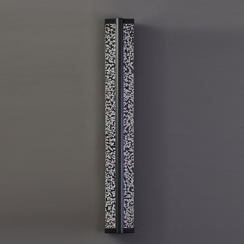 Black Long Rectangular Stainless Steel Crystal Wall Sconces Lights