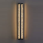Black Long Rectangular Stainless Steel Crystal Wall Sconces Lights