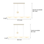 Creative Modern White Waves Moon Three Step Dimming Chandeliers
