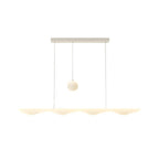 Creative Modern White Waves Moon Three Step Dimming Chandeliers