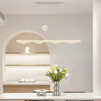 Creative Modern White Waves Moon Three Step Dimming Chandeliers