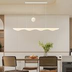 Creative Modern White Waves Moon Three Step Dimming Chandeliers