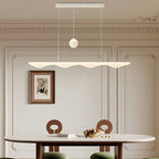 Creative Modern White Waves Moon Three Step Dimming Chandeliers