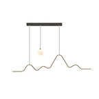 Waves Mountain Moon 3 Step Dimming Modern Dining Room Light with LED Strip