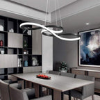 Geometric Design Semi Flush Chandeliers Metal Silica Gel Ceiling Lights