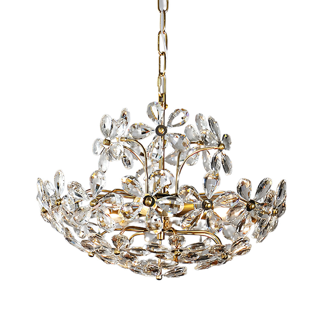 Crystal Flower Chandelier Flower Shaped Vintage Floral Ceiling Light