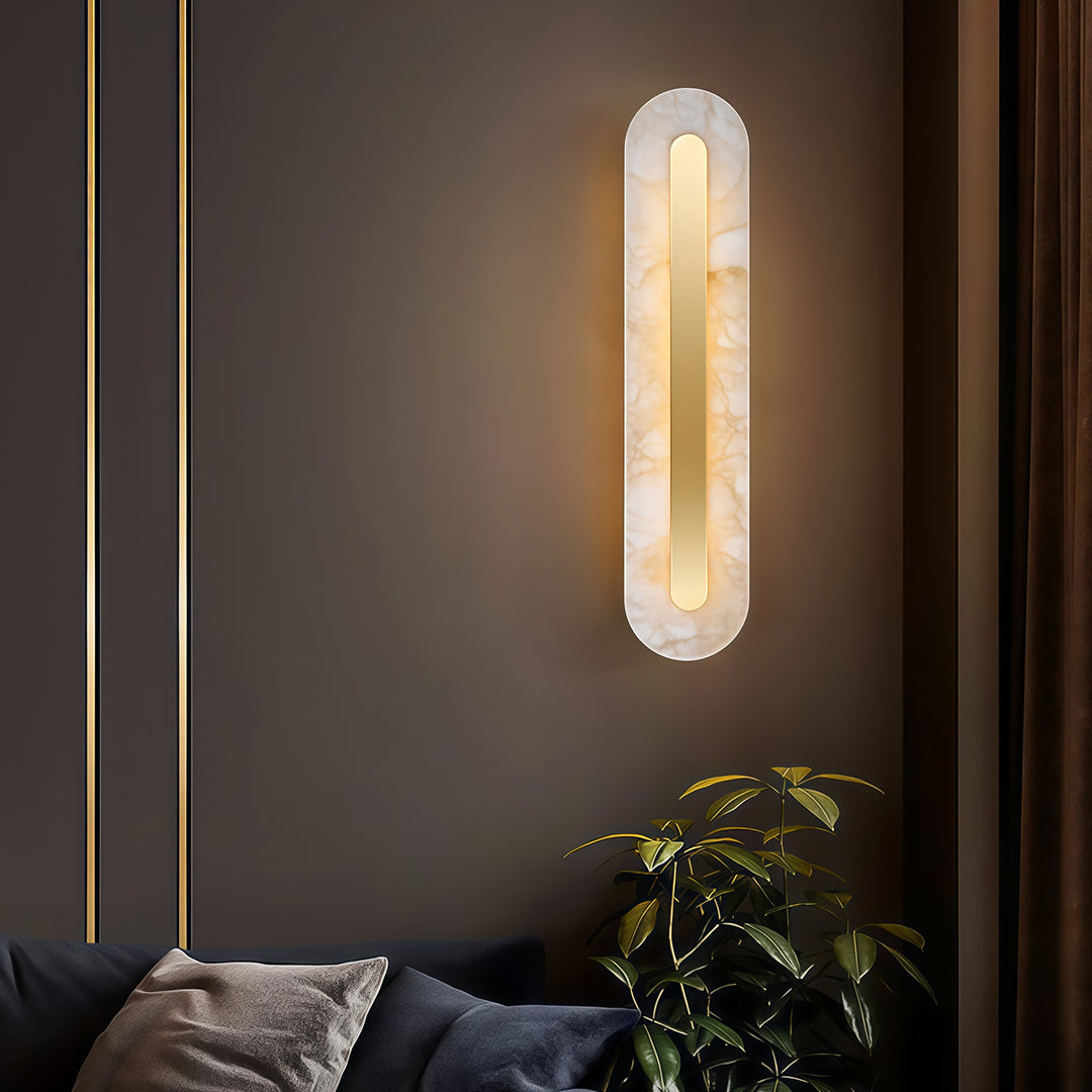 Gold Wall Light Modern Luxury Brass Cloud Stone Light