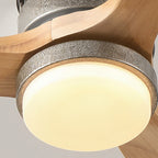 3-Blade Ceiling Fans with Light Remote Control Wood Fandelier