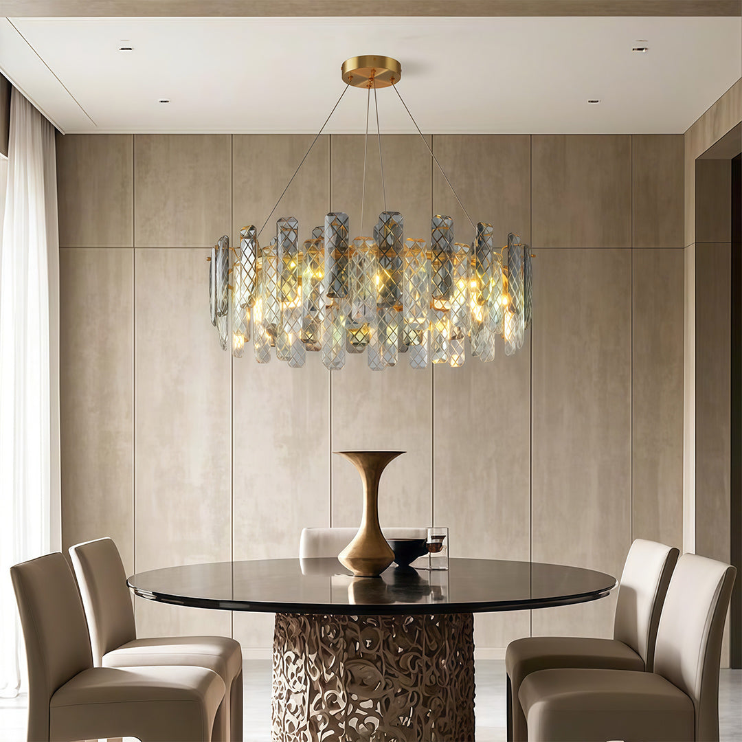 Contemporary Crystal Chandeliers Eye-Protecting Ceiling Light