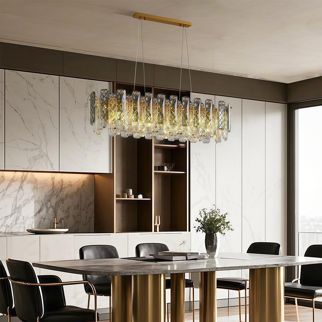 Contemporary Crystal Chandeliers Eye-Protecting Ceiling Light