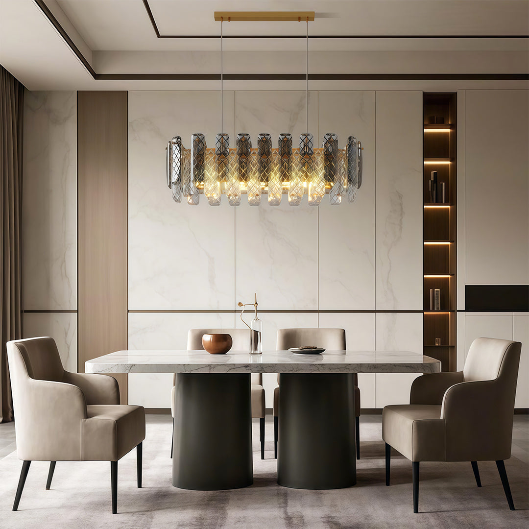 Contemporary Crystal Chandeliers Eye-Protecting Ceiling Light