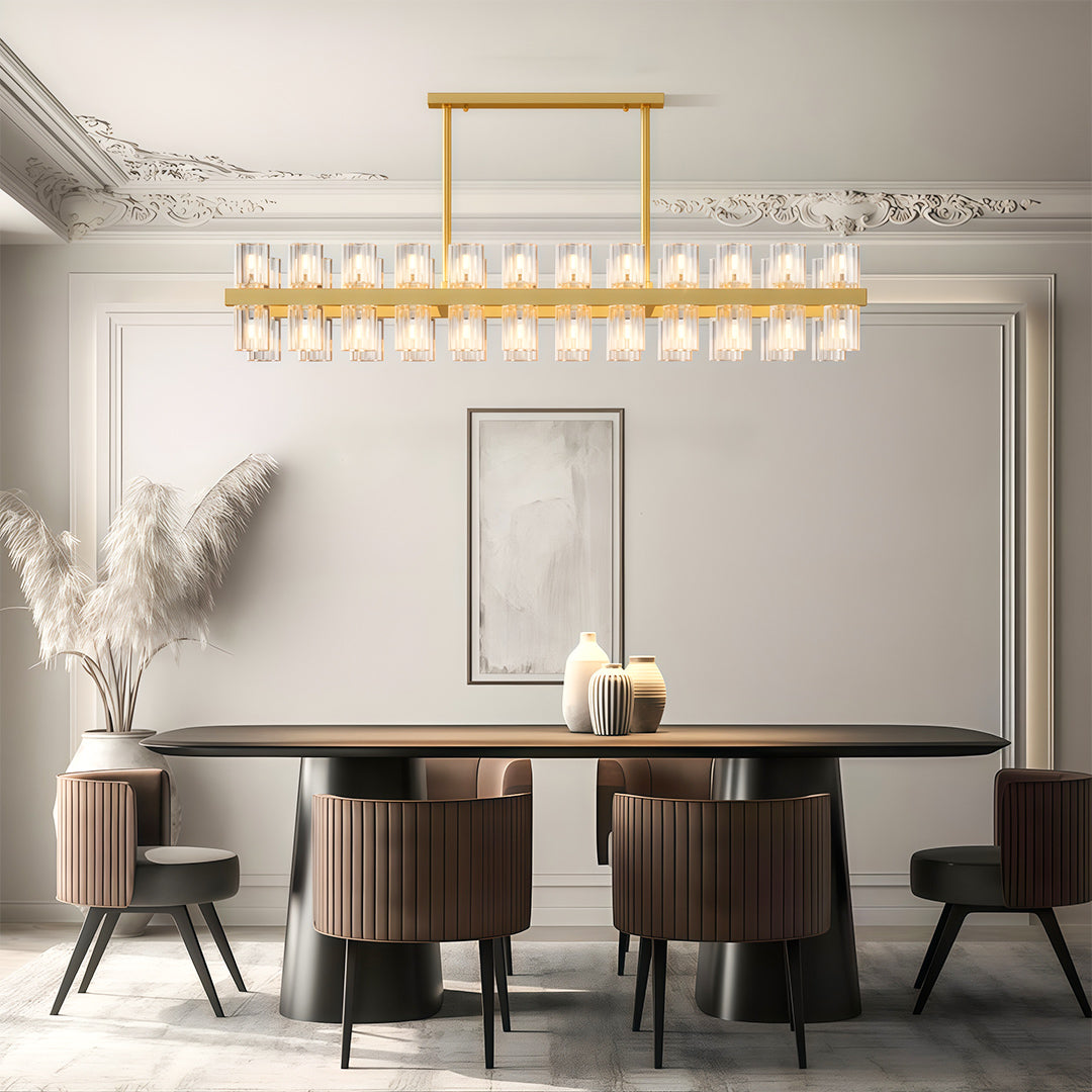 Luxury Crystal Chandeliers American Copper Ceiling Light