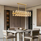 Luxury Crystal Chandeliers American Copper Ceiling Light