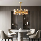 Luxury Crystal Chandeliers American Copper Ceiling Light