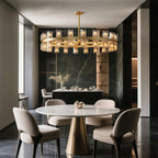 Luxury Crystal Chandeliers American Copper Ceiling Light