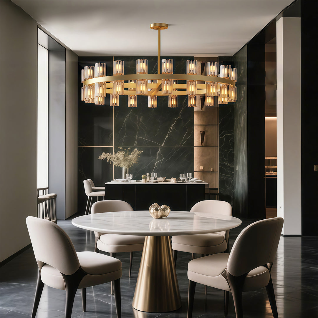 Luxury Crystal Chandeliers American Copper Ceiling Light