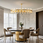 Luxury Crystal Chandeliers American Copper Ceiling Light