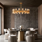 Luxury Crystal Chandeliers American Copper Ceiling Light