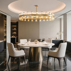 Luxury Crystal Chandeliers American Copper Ceiling Light