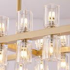 Luxury Crystal Chandeliers American Copper Ceiling Light
