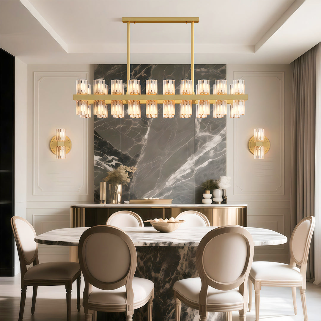 Luxury Crystal Chandeliers American Copper Ceiling Light