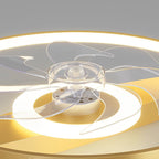 Dual Head Ceiling Fans Rectangular LED Transparent Blade Light