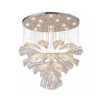Luxury Flowers Handcrafted Art Glass 3 Step Dimming Modern Chandelier