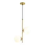 Glass Hanging Pendant Lights Minimalist Double Globes Ceiling Light