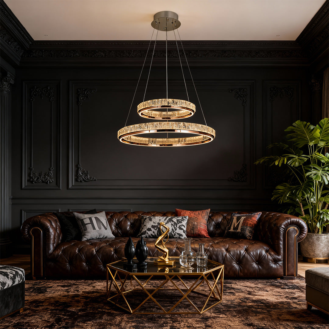 Luxury Modern Chandeliers Round Ring Crystal Ceiling Lights