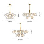 Luxury Modern Chandeliers Solid Copper Glass Ceiling Light