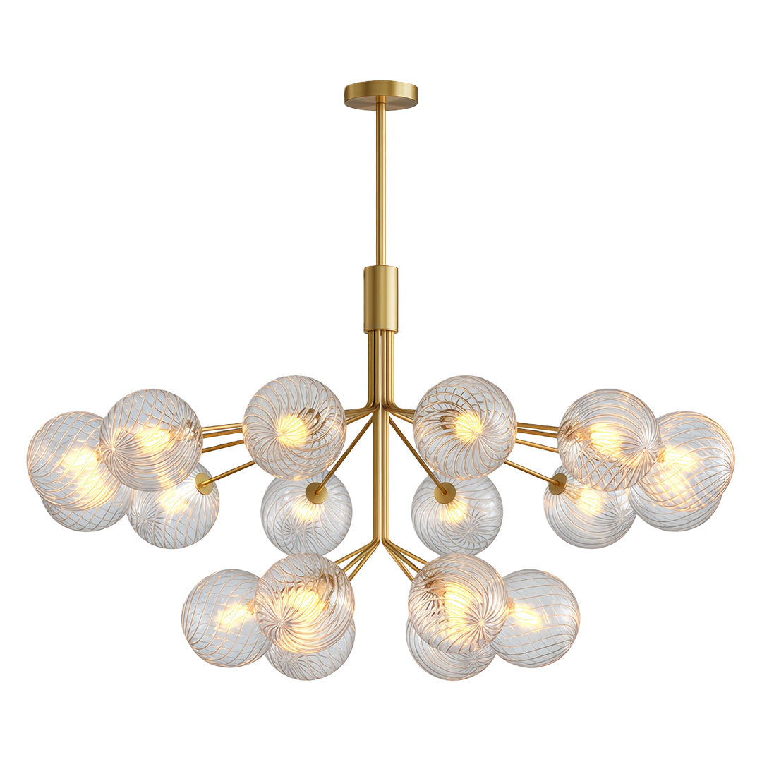 Luxury Modern Chandeliers Solid Copper Glass Ceiling Light